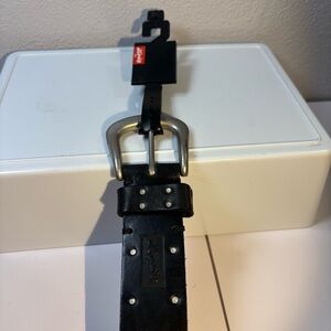 NWT Levi's Black Leather Women’s Belt with Silver Buckle size L